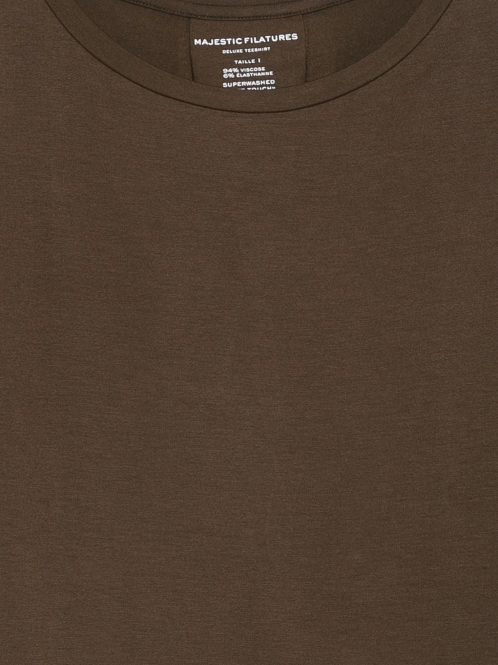 MAJESTIC FILATURES Maglia marrone con scollo a barca