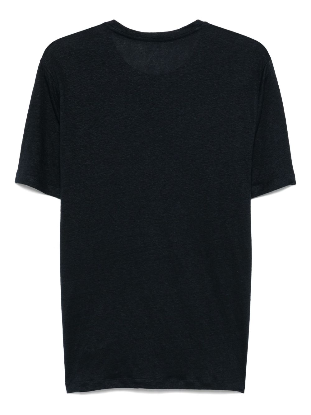 MAJESTIC FILATURES T-shirt girocollo in lino elasticizzato blu navy