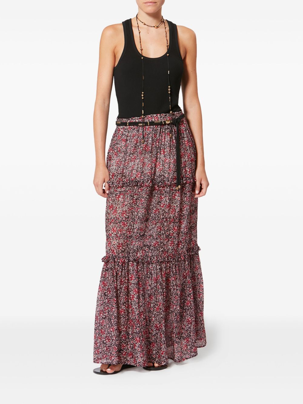 MARANT ETOILE Gonna lunga in cotone con stampa floreale