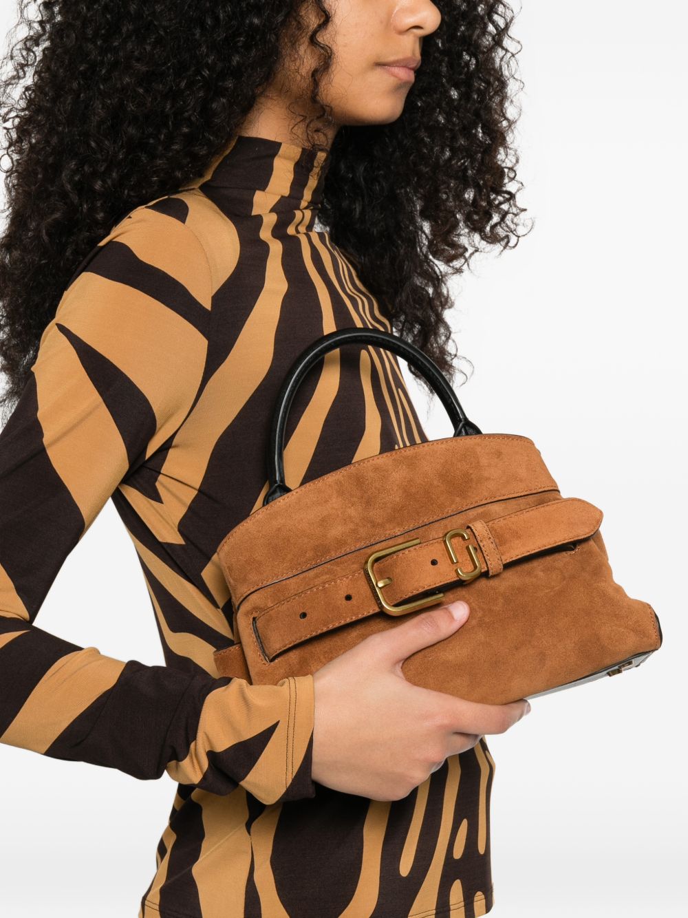 MARC JACOBS Borsa a mano tote in suede con fibbia
