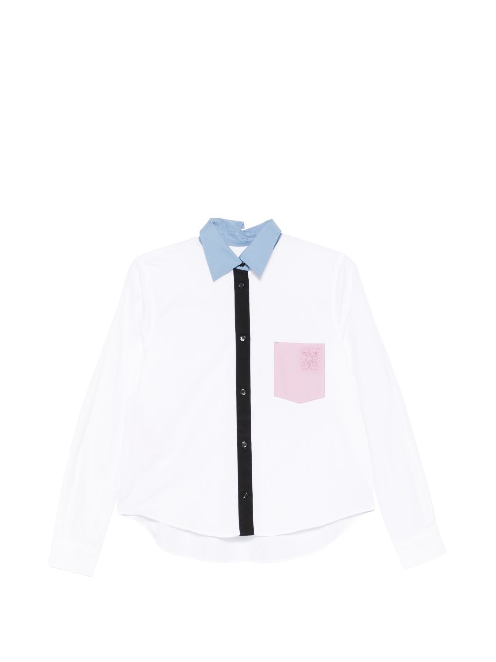 MARNI Camicia bianca con colletto azzurro