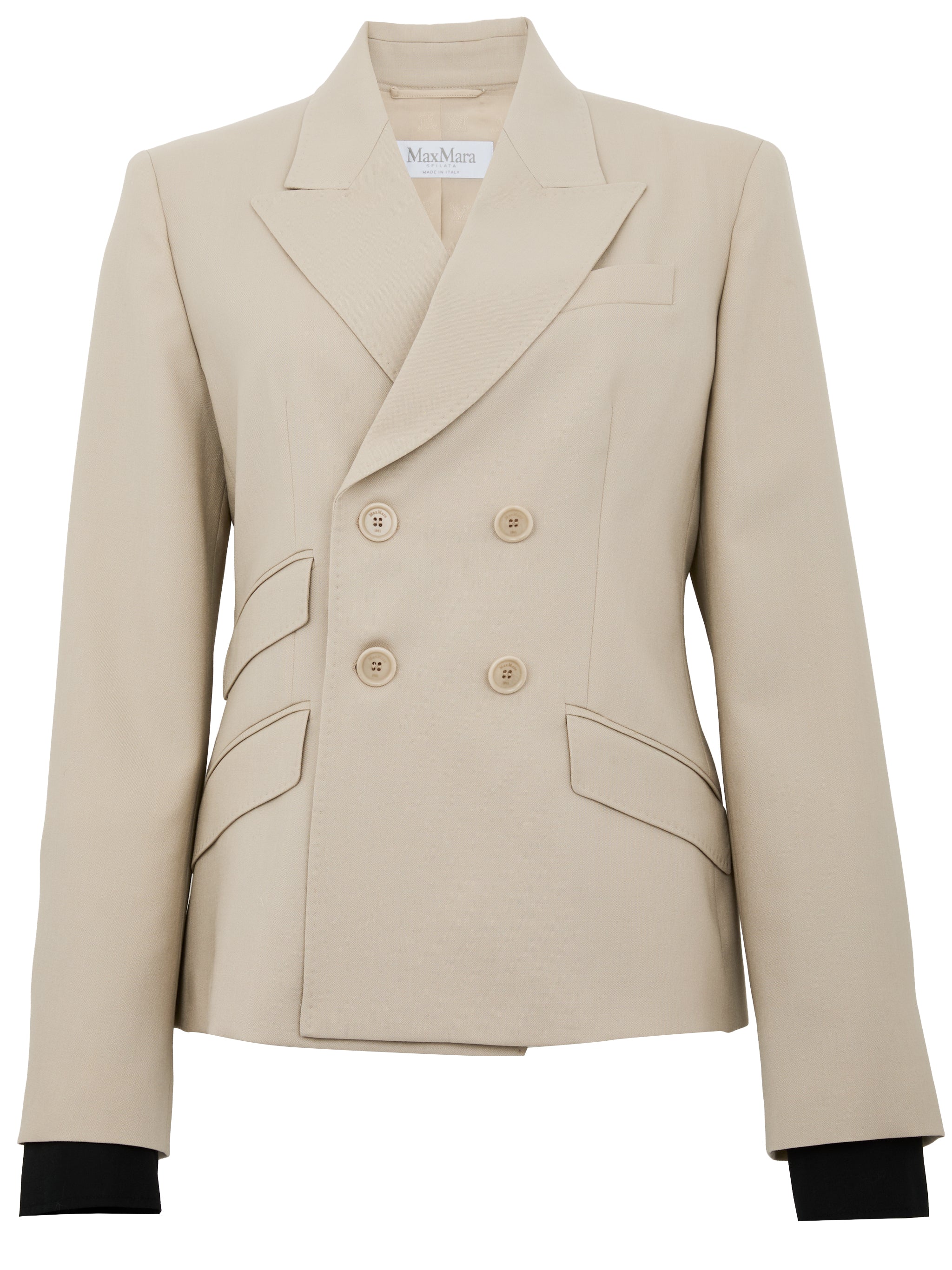 MAX MARA Giacca Mxsplacido doppiopetto ecrù