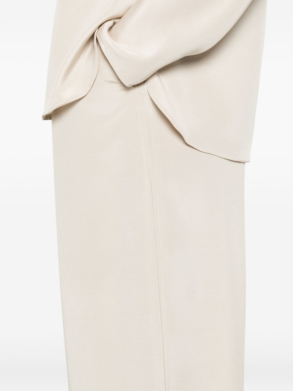 MAX MARA Pantaloni Palde in seta beige svasati