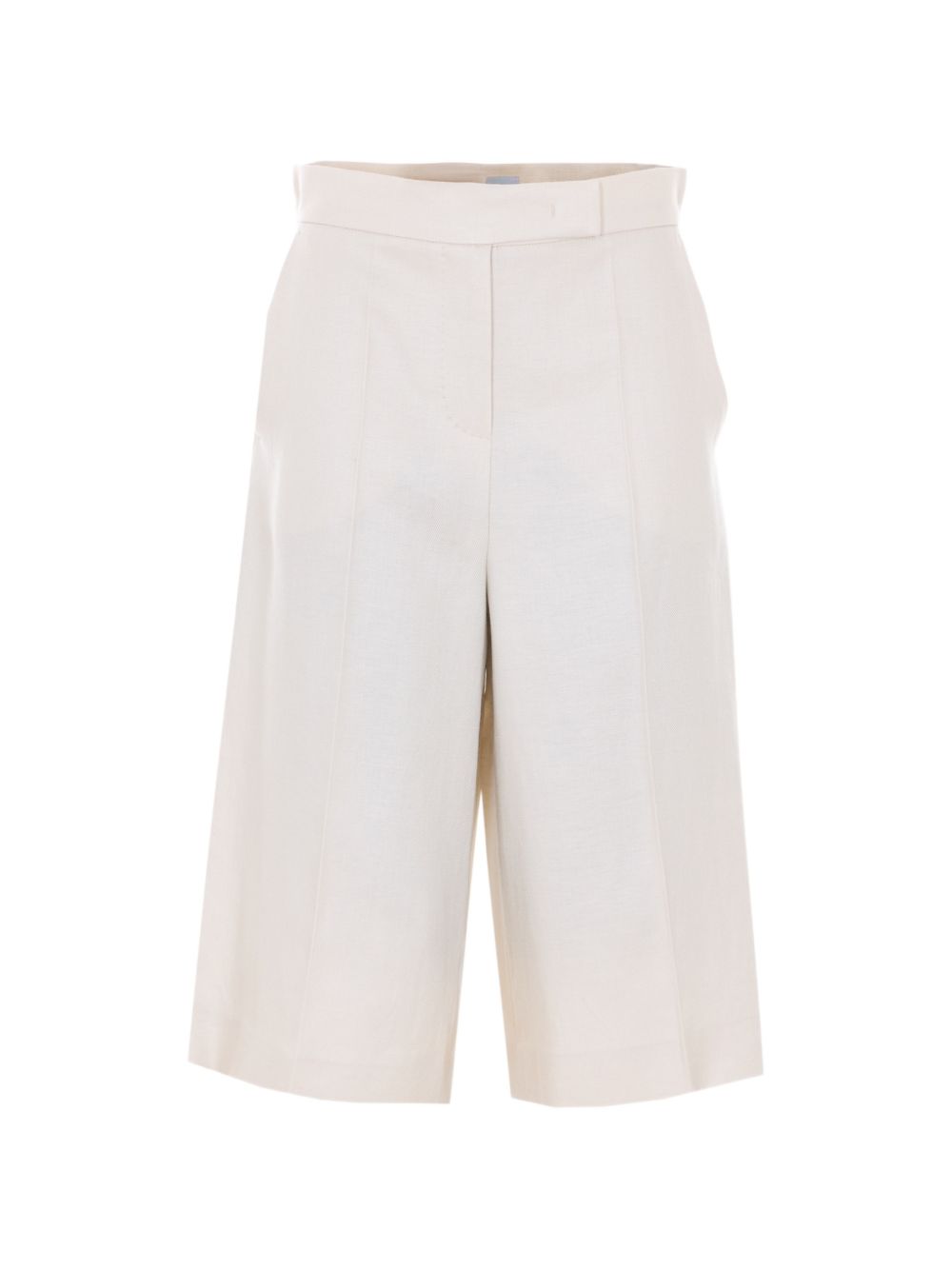 MAX MARA Bermuda Mxmkaki in lino a vita alta