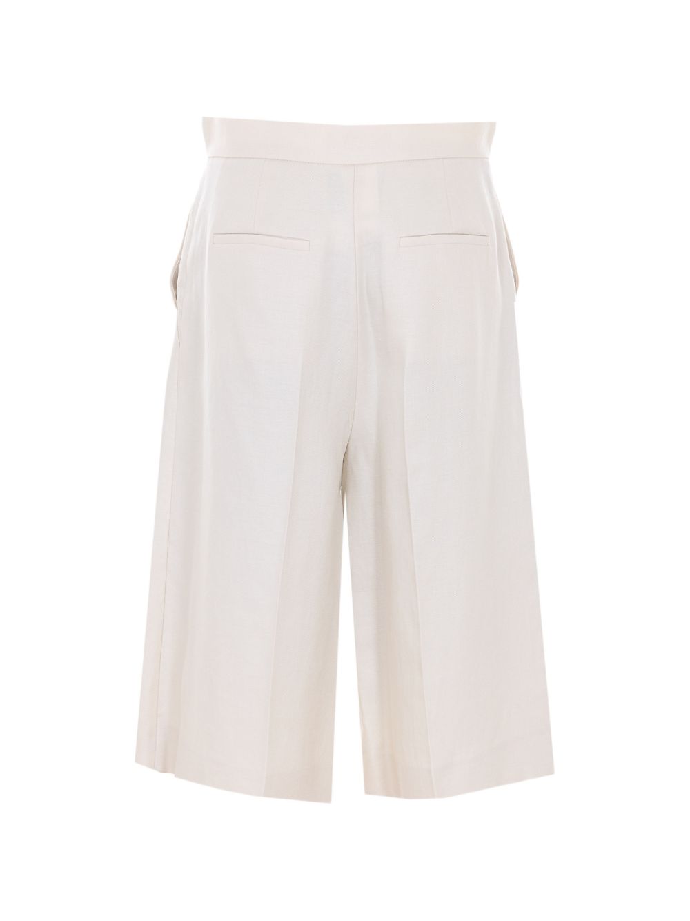 MAX MARA Bermuda Mxmkaki in lino a vita alta