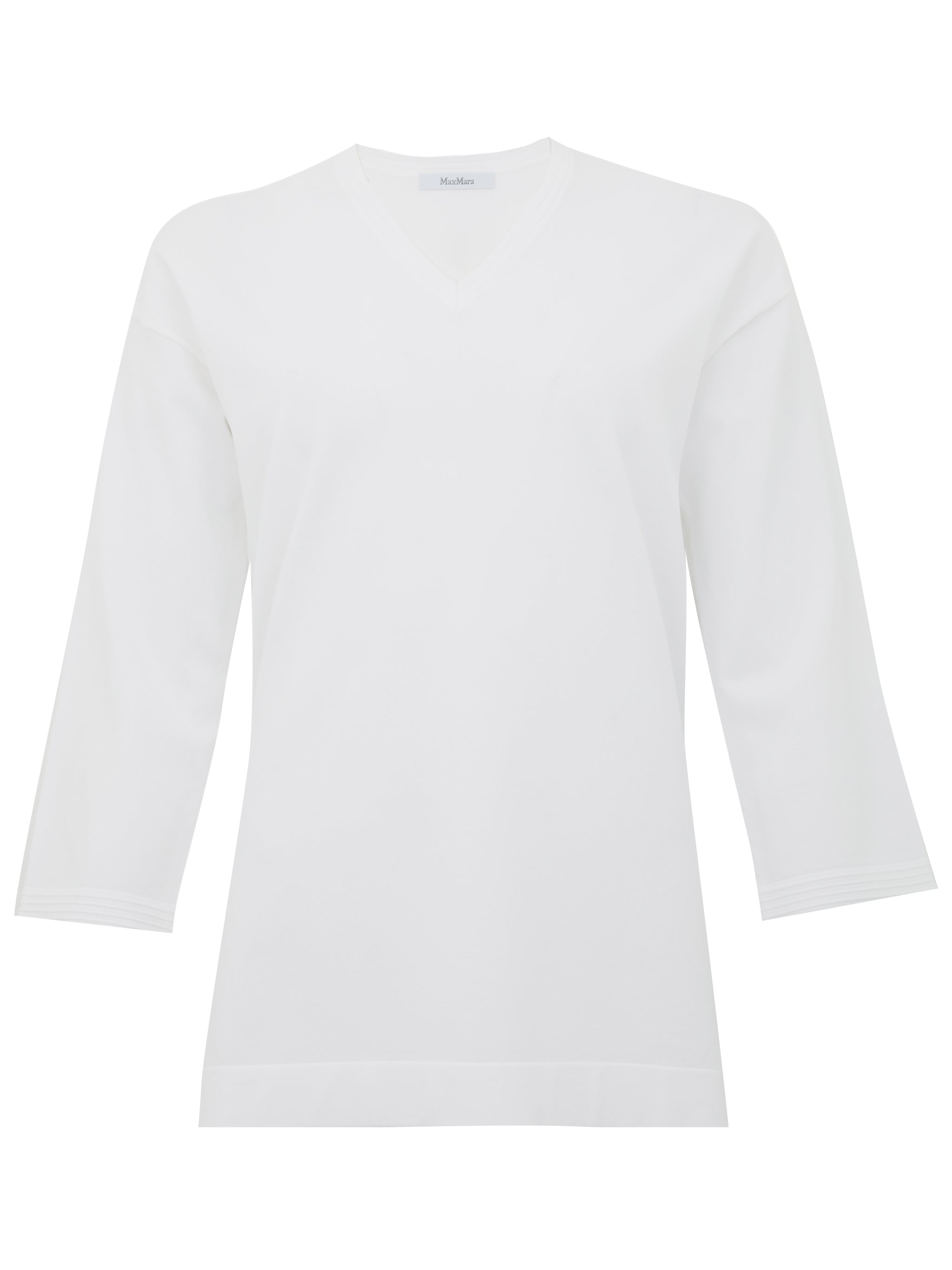 MAX MARA T-shirt bianca Palloro con maniche 3/4 e spacchi laterali