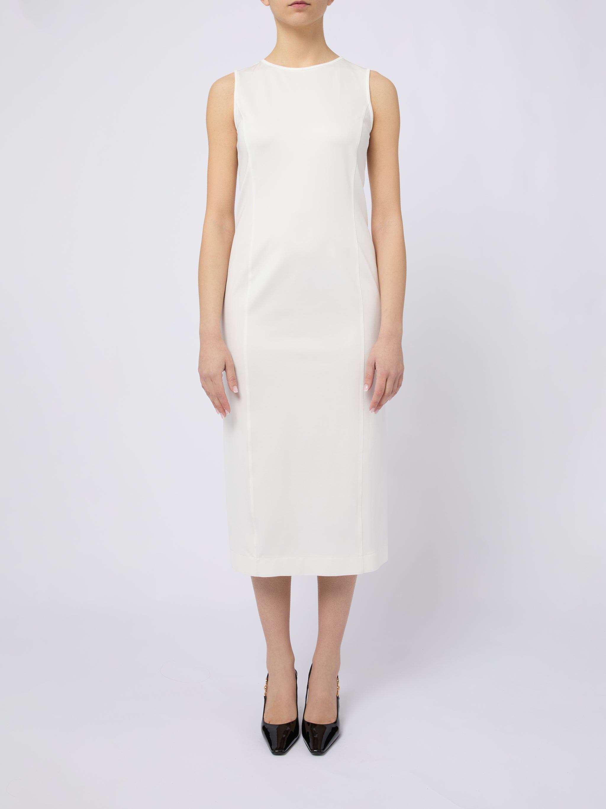 MAX MARA Abito elegante midi con dettagli raffinati bianco