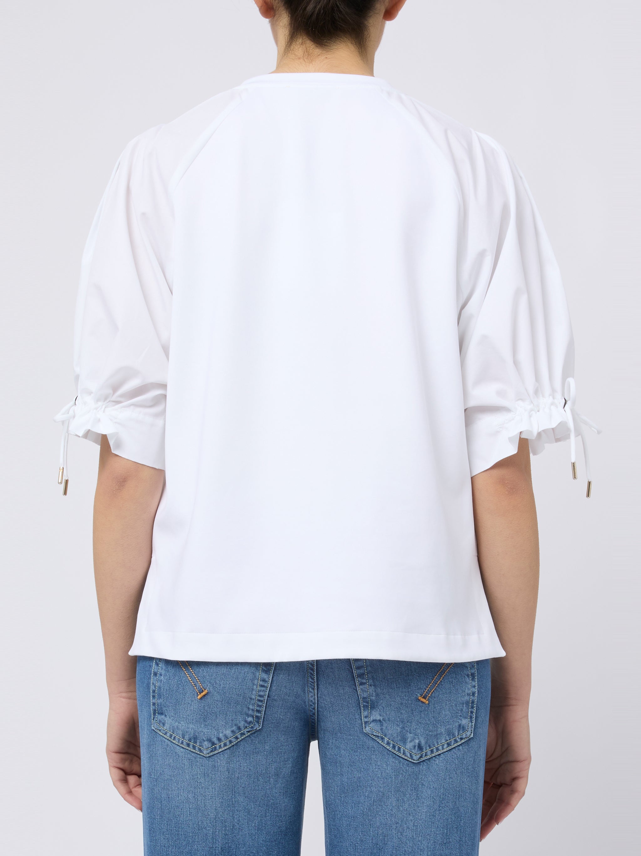 MAX MARA Top West elegante con coulisse alle maniche bianco