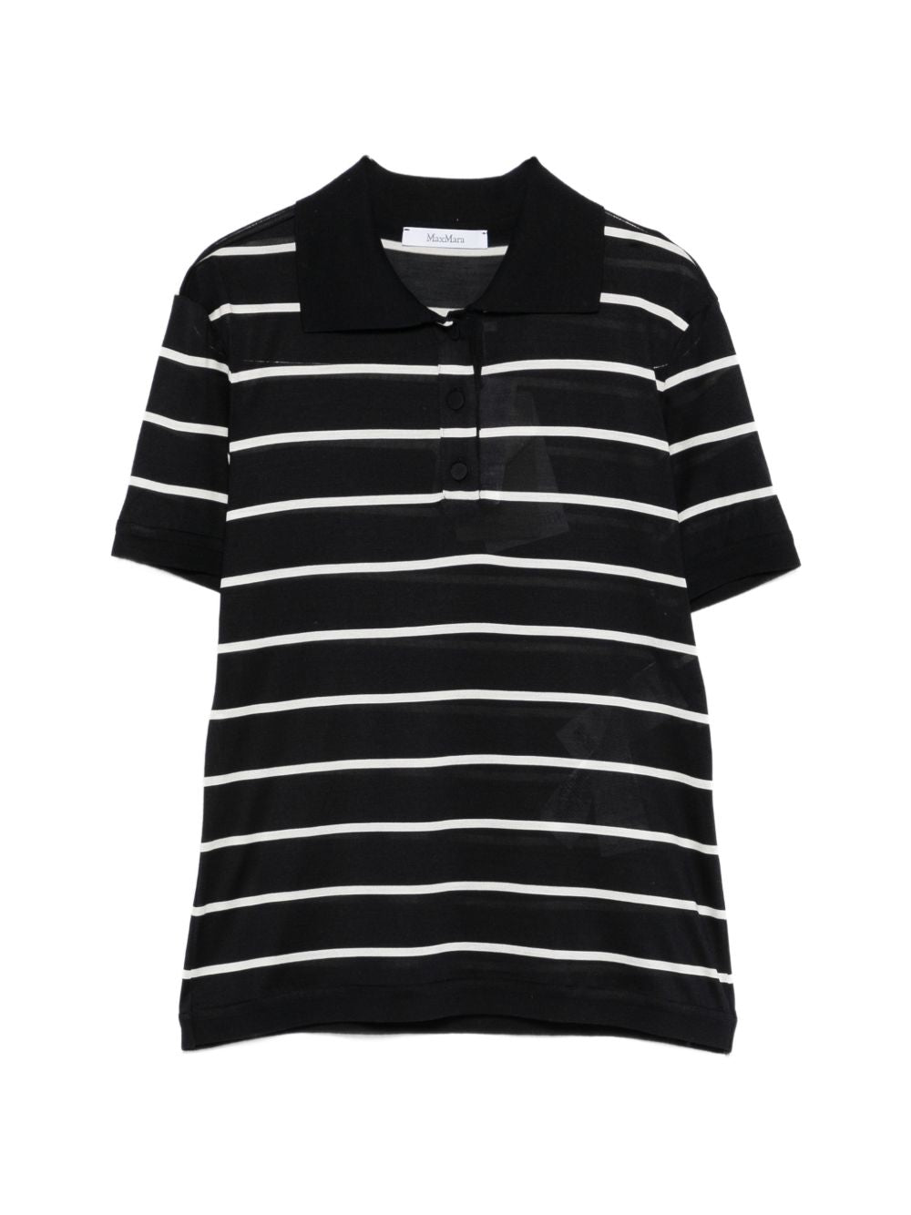 MAX MARA Polo a maniche corte blu navy a righe bianche