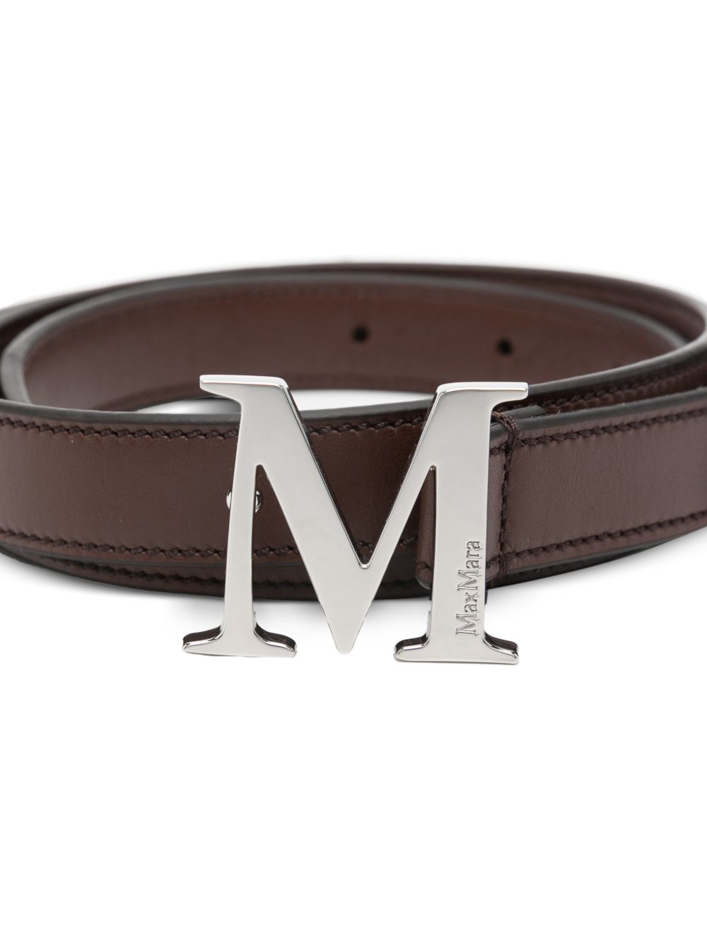 MAX MARA Cintura Classic in pelle marrone