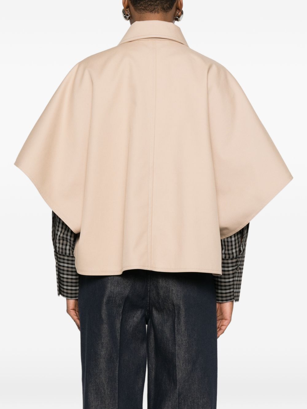 MAX MARA Cappa in cotone beige con bottoni