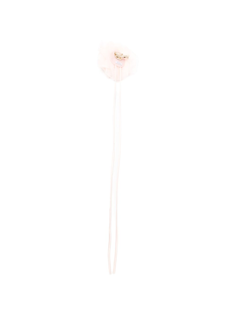MAX MARA Spilla elegante a forma di fiore in tessuto bianco