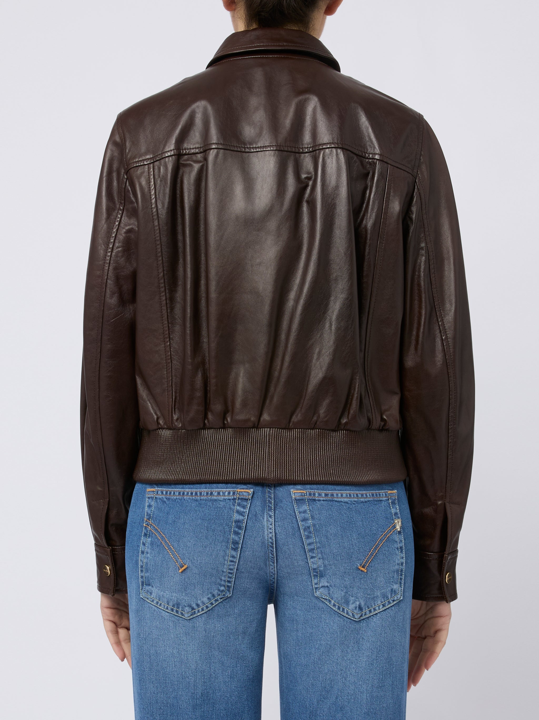 MAX MARA STUDIO Giacca di pelle Biada marrone