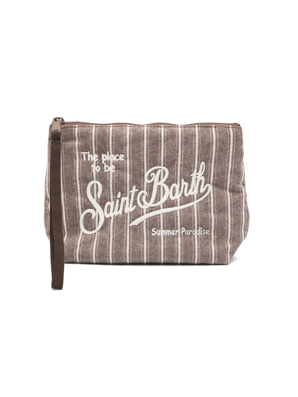 MC2 SAINT BARTH Pochette Aline in cotone marrone a righe