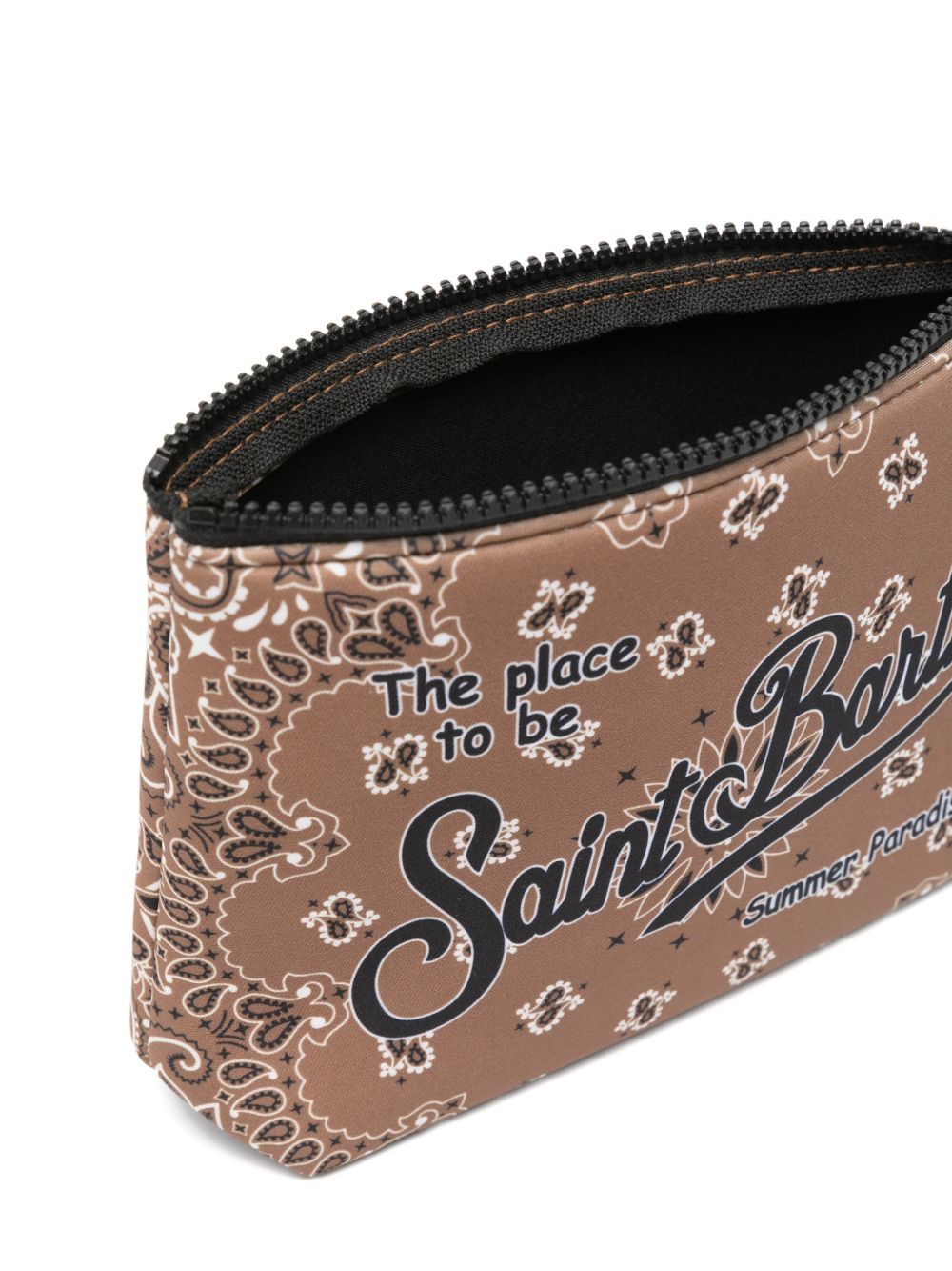 MC2 SAINT BARTH Pochette Aline marrone con stampa paisley