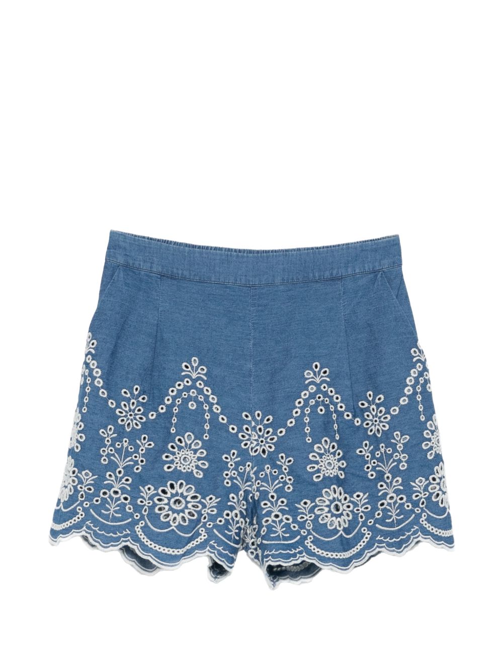 MC2 SAINT BARTH Pantaloncini Amani in cotone con ricamo bianco