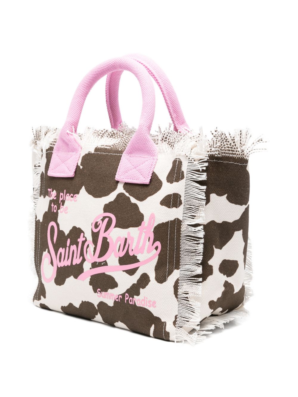 MC2 SAINT BARTH Borsa Tote Colette effetto muccato con dettagli rosa