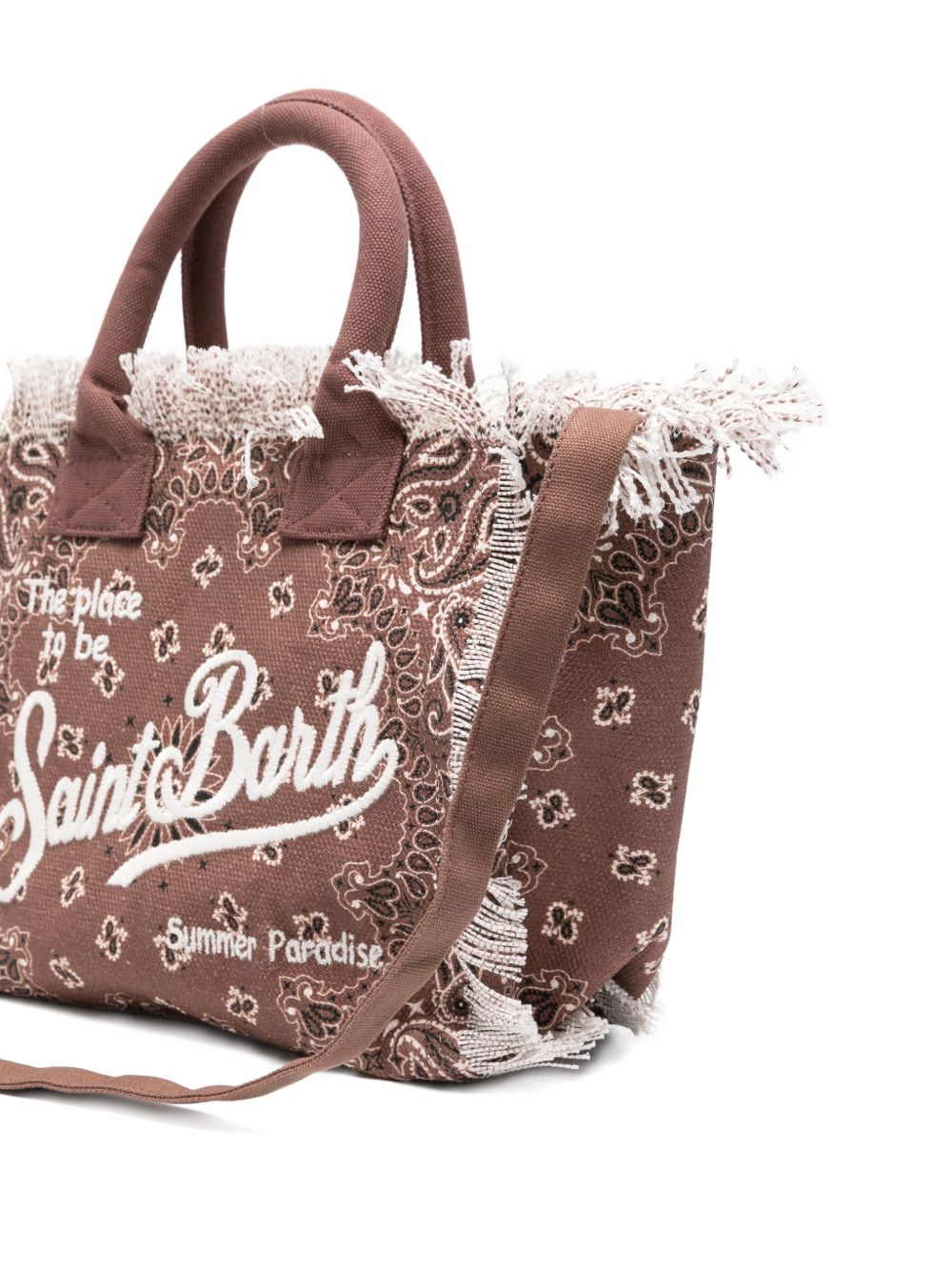 MC2 SAINT BARTH Borsa a mano Colette marrone con stampa paisley