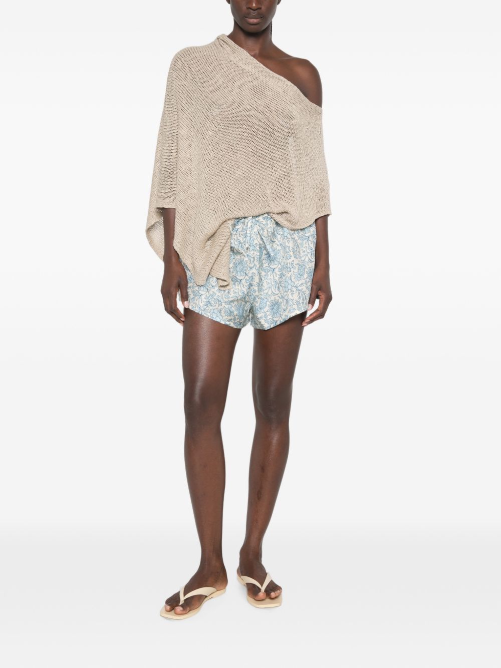 MC2 SAINT BARTH Shorts Kammy in seta con fantasia azzurra