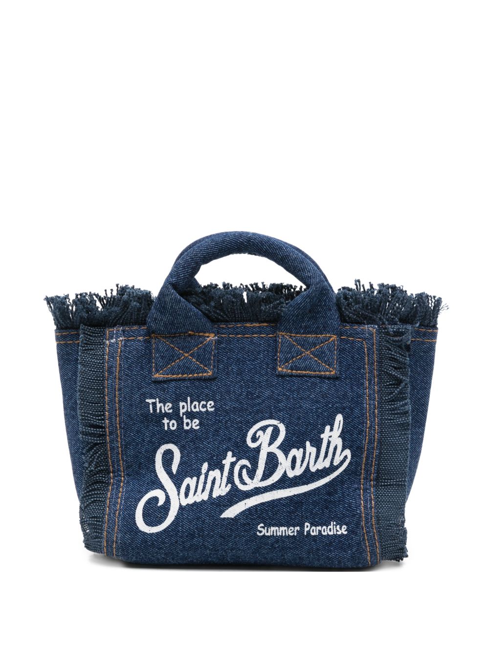 MC2 SAINT BARTH Borsa tote Vanity Mini in denim di cotone con logo