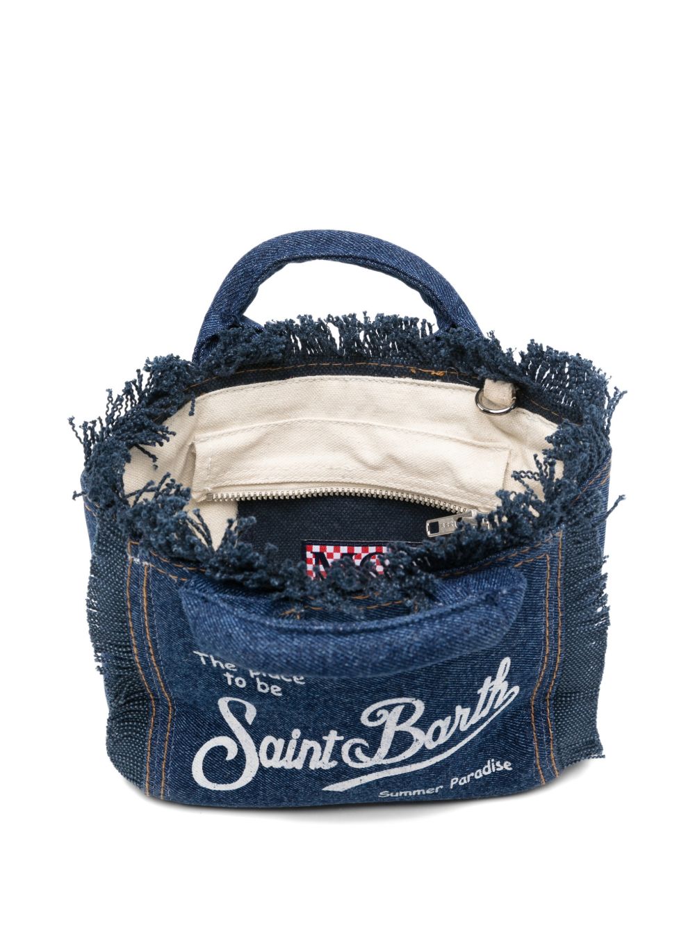 MC2 SAINT BARTH Borsa tote Vanity Mini in denim di cotone con logo