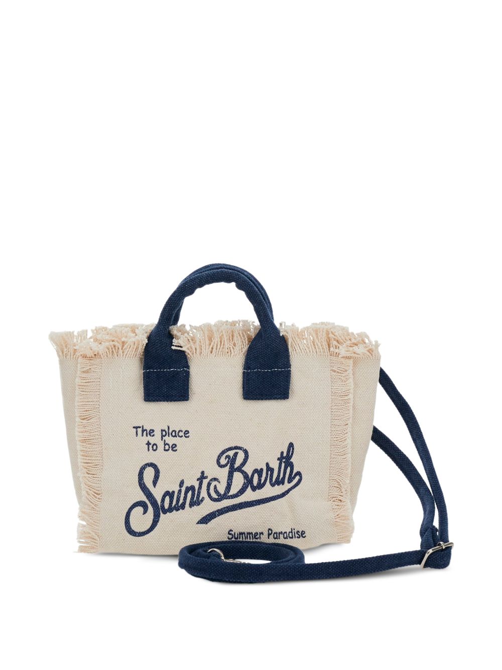 MC2 SAINT BARTH Borsa shopping Vanity con logo e dettagli sfrangiati