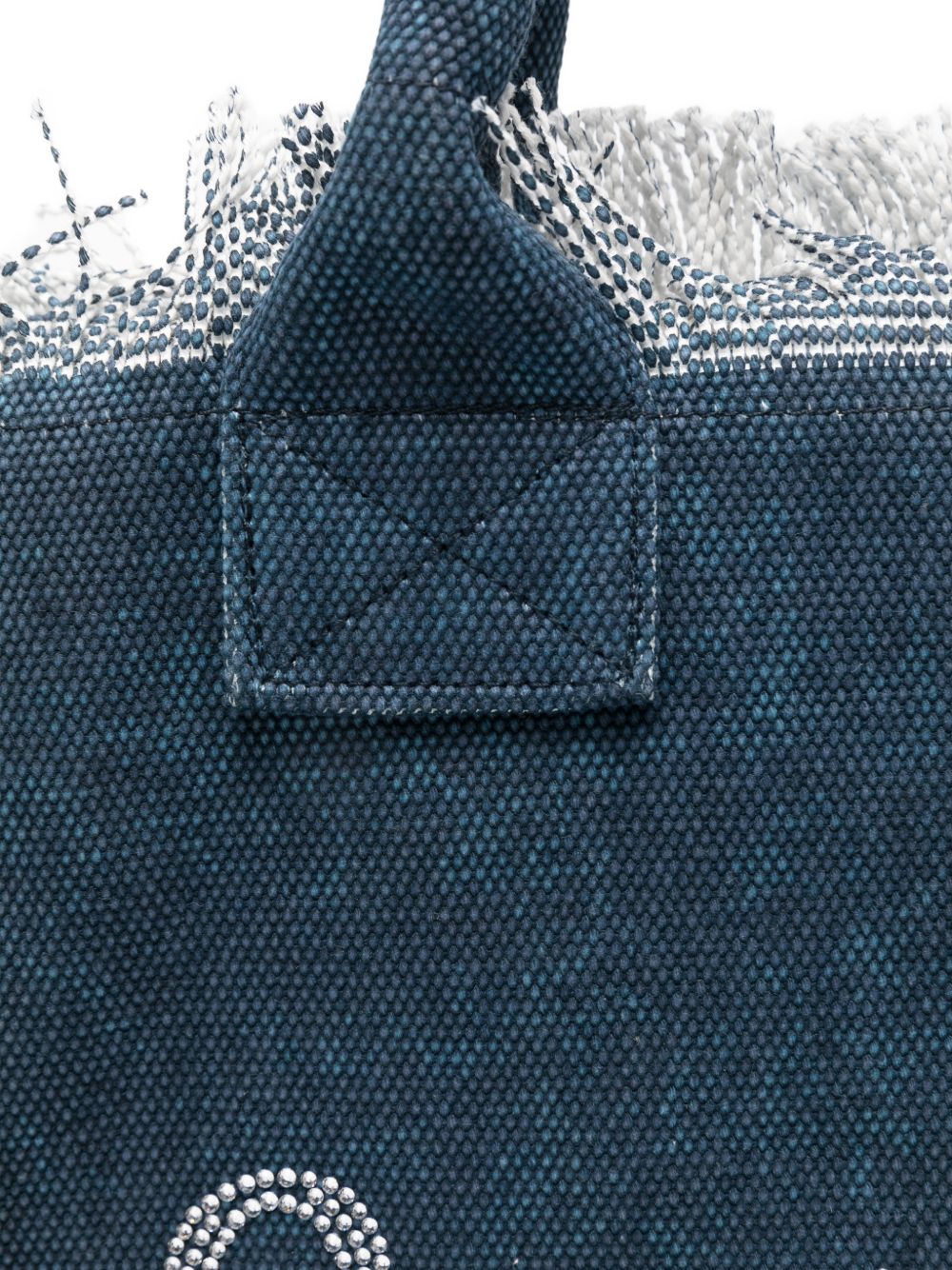 MC2 SAINT BARTH Borsa shopping Vanity con logo e dettagli sfrangiati blu
