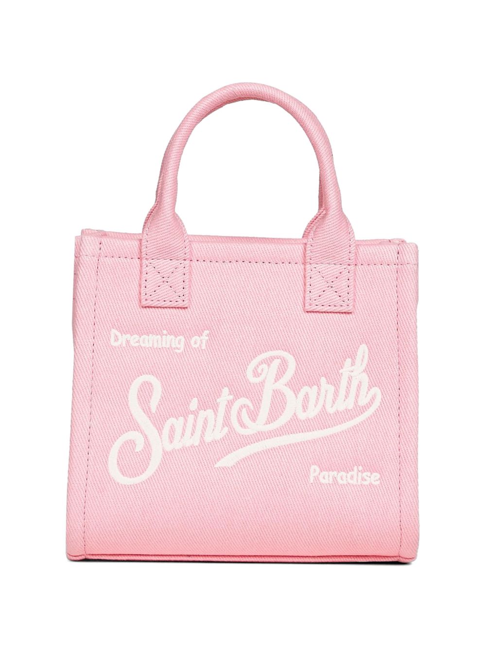 MC2 SAINT BARTH Borsa shopping Vanity Bag con logo ricamato rosa