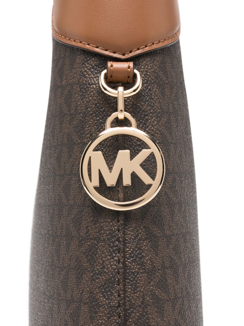 MICHAEL KORS Borsa a spalla 'Alice' marrone con logo all-over