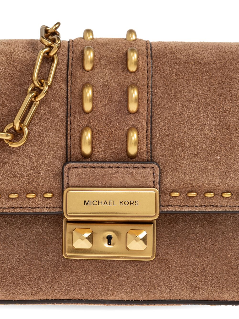 MICHAEL KORS Borsa a spalla in pelle scamosciata color cammello