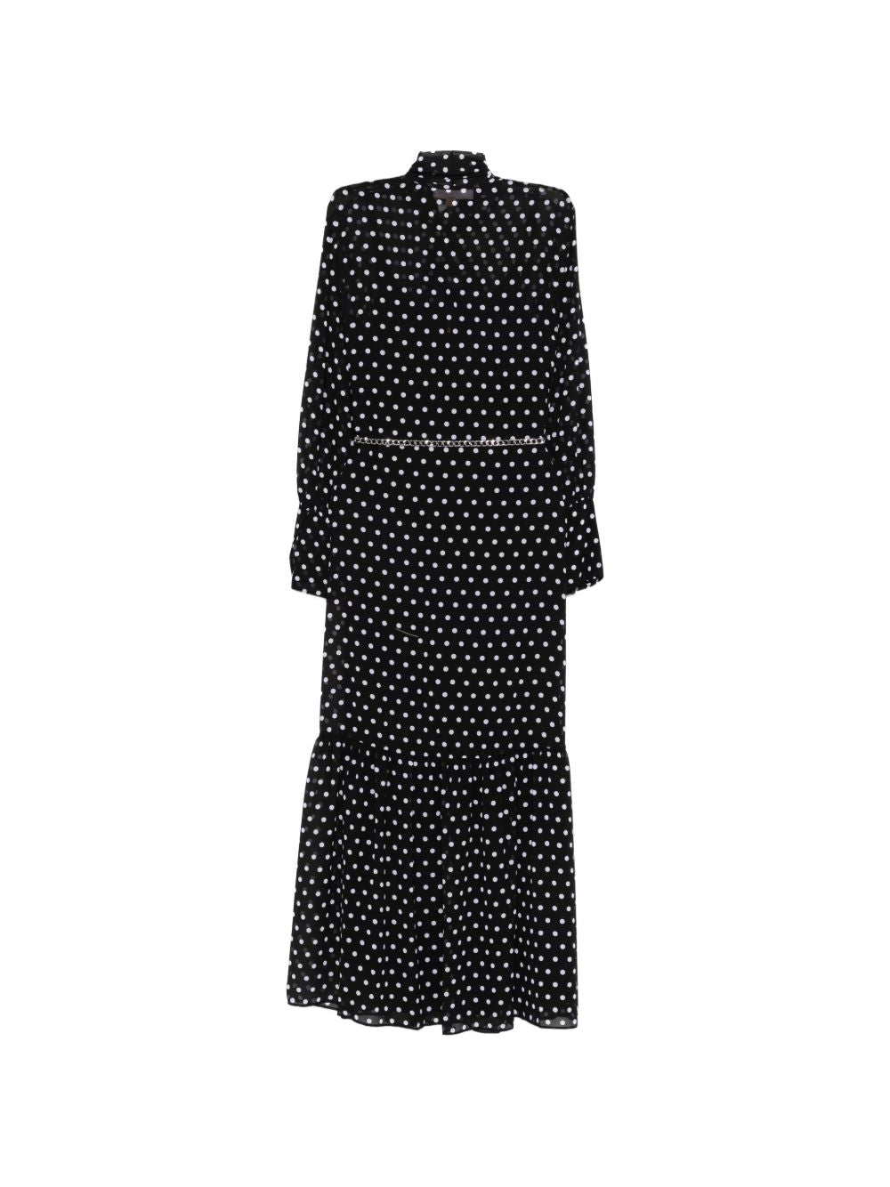 MICHAEL KORS Abito lungo nero/bianco a pois