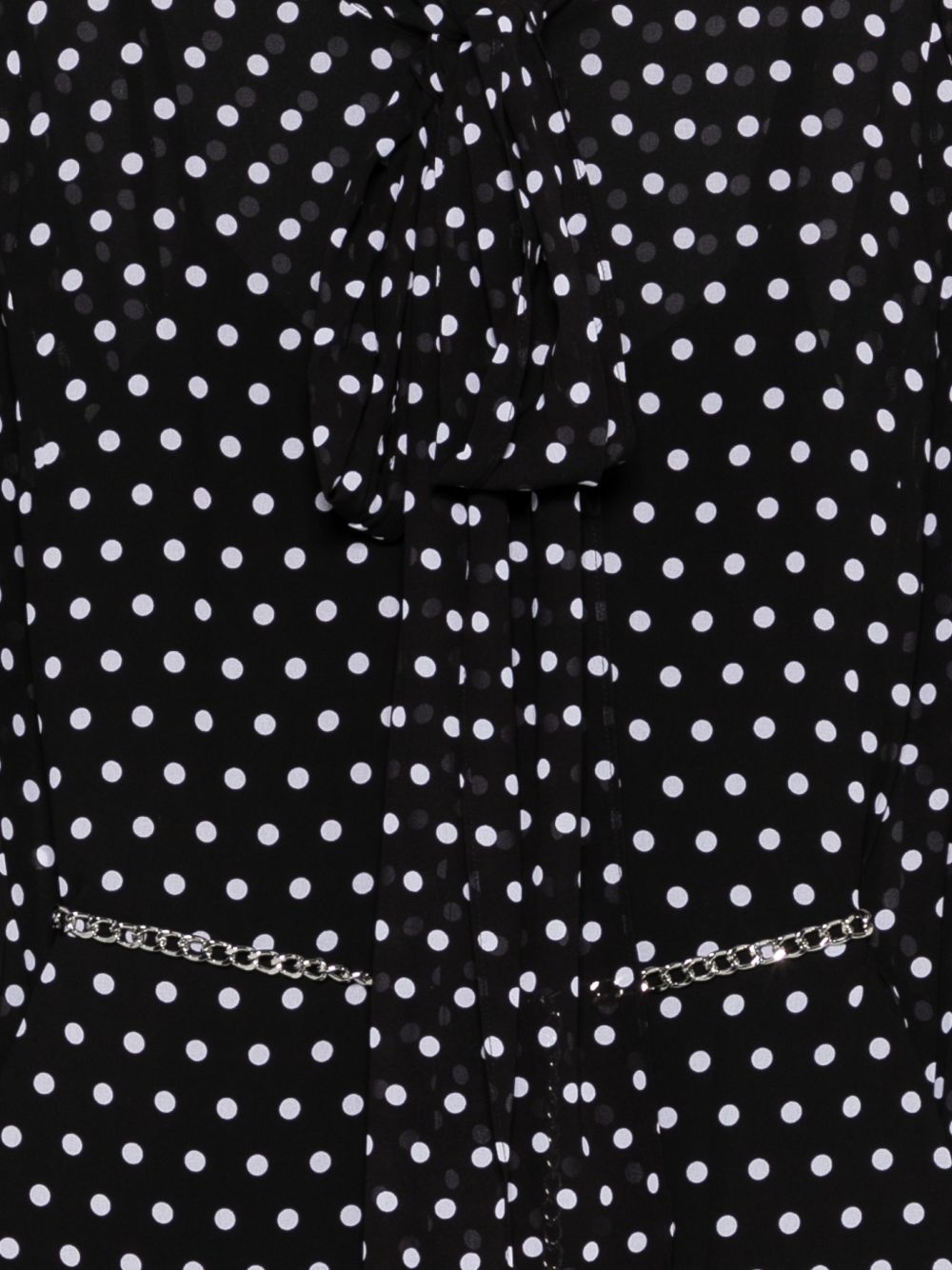 MICHAEL KORS Abito lungo nero/bianco a pois