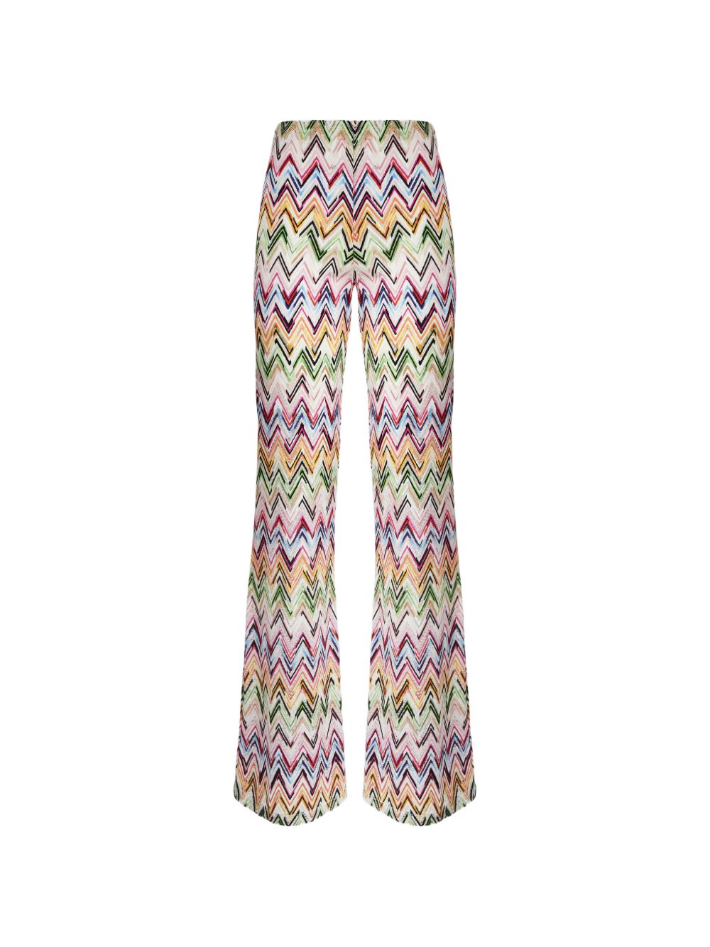 MISSONI Pantaloni rosa/verde/multicolore con motivo chevron