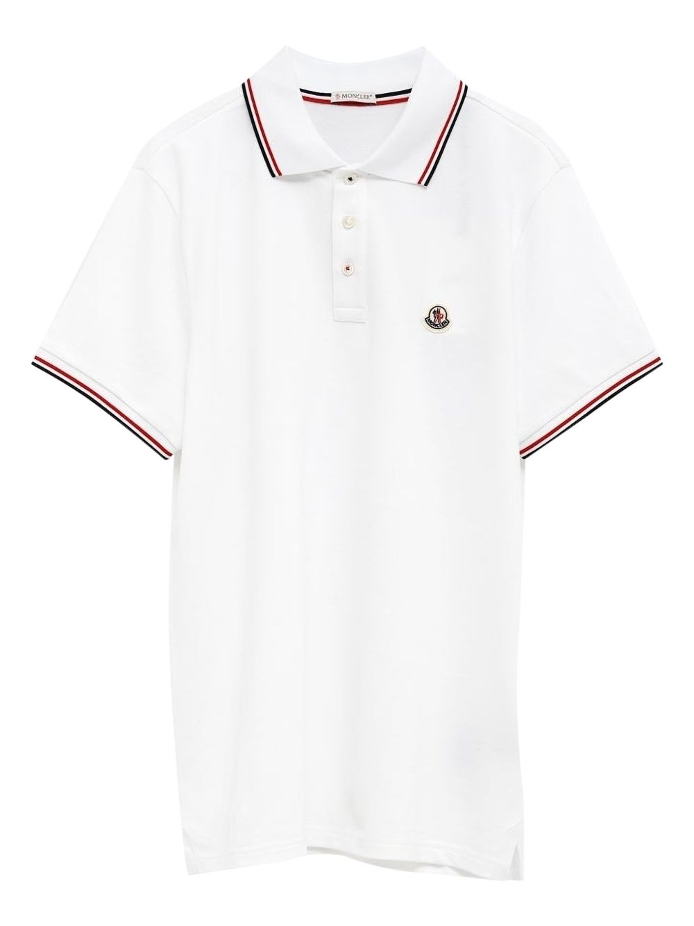 MONCLER Polo in cotone bianco