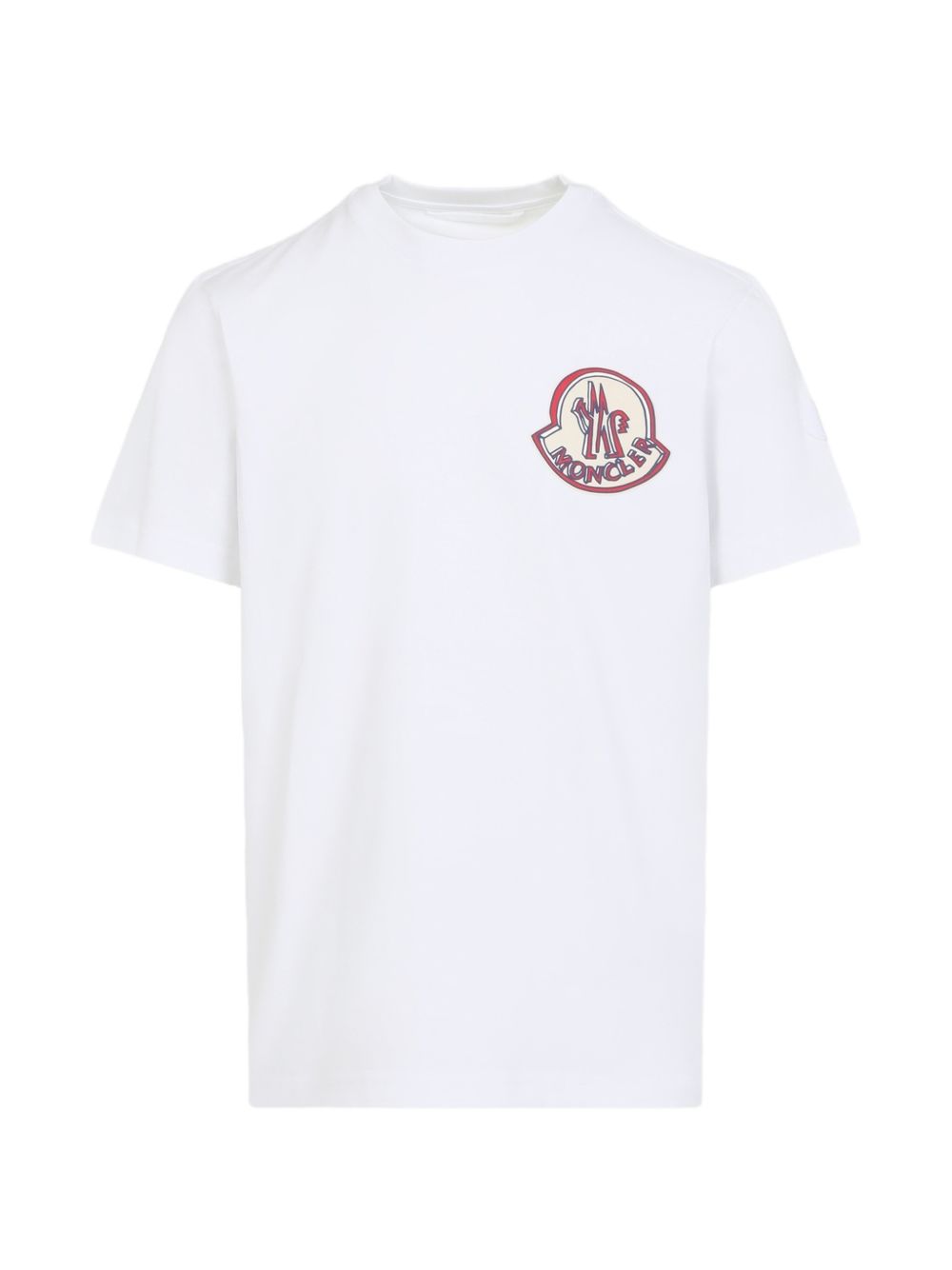 MONCLER T-shirt bianca in cotone con logo