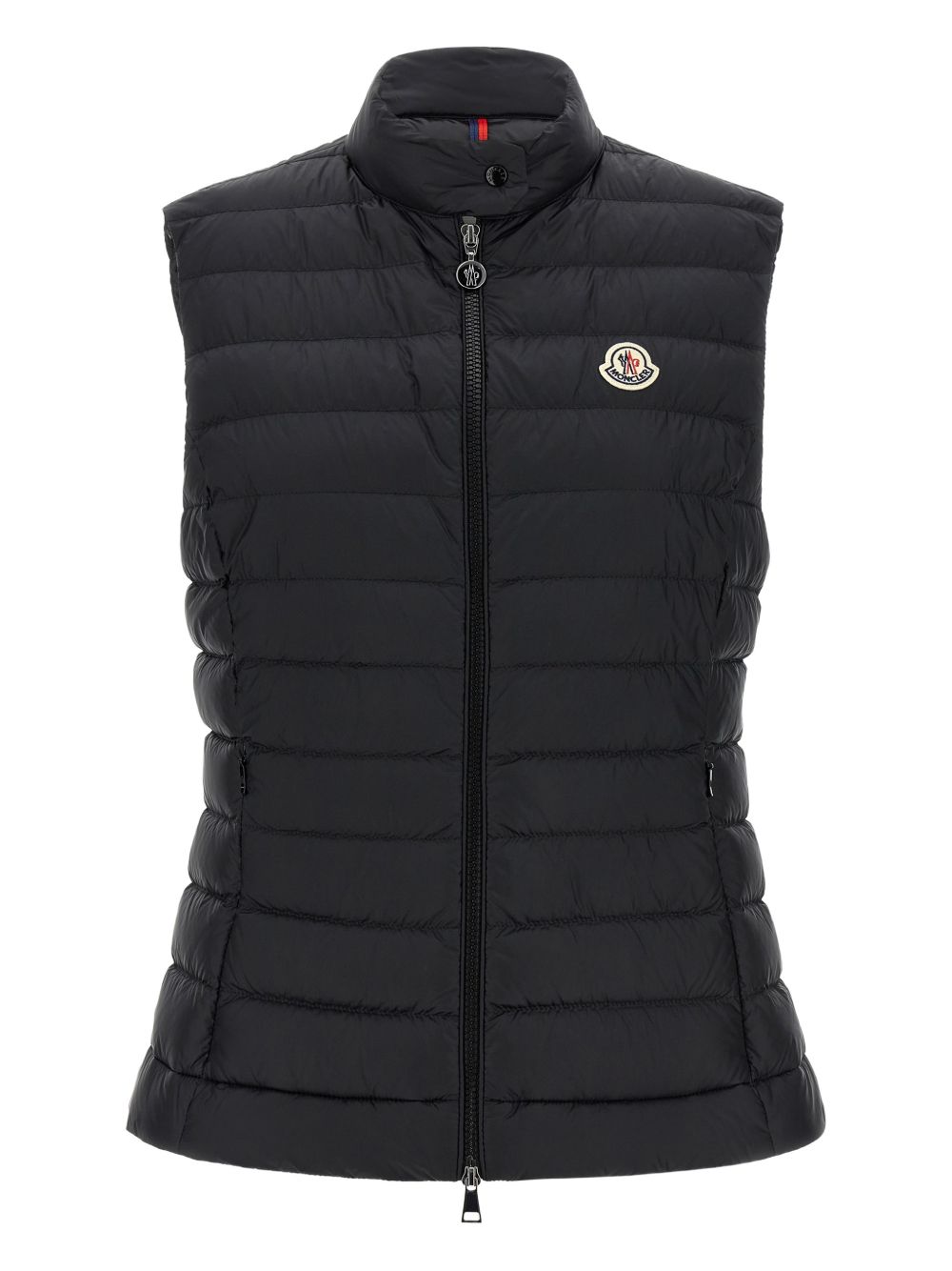 MONCLER Gilet trapuntato nero con zip