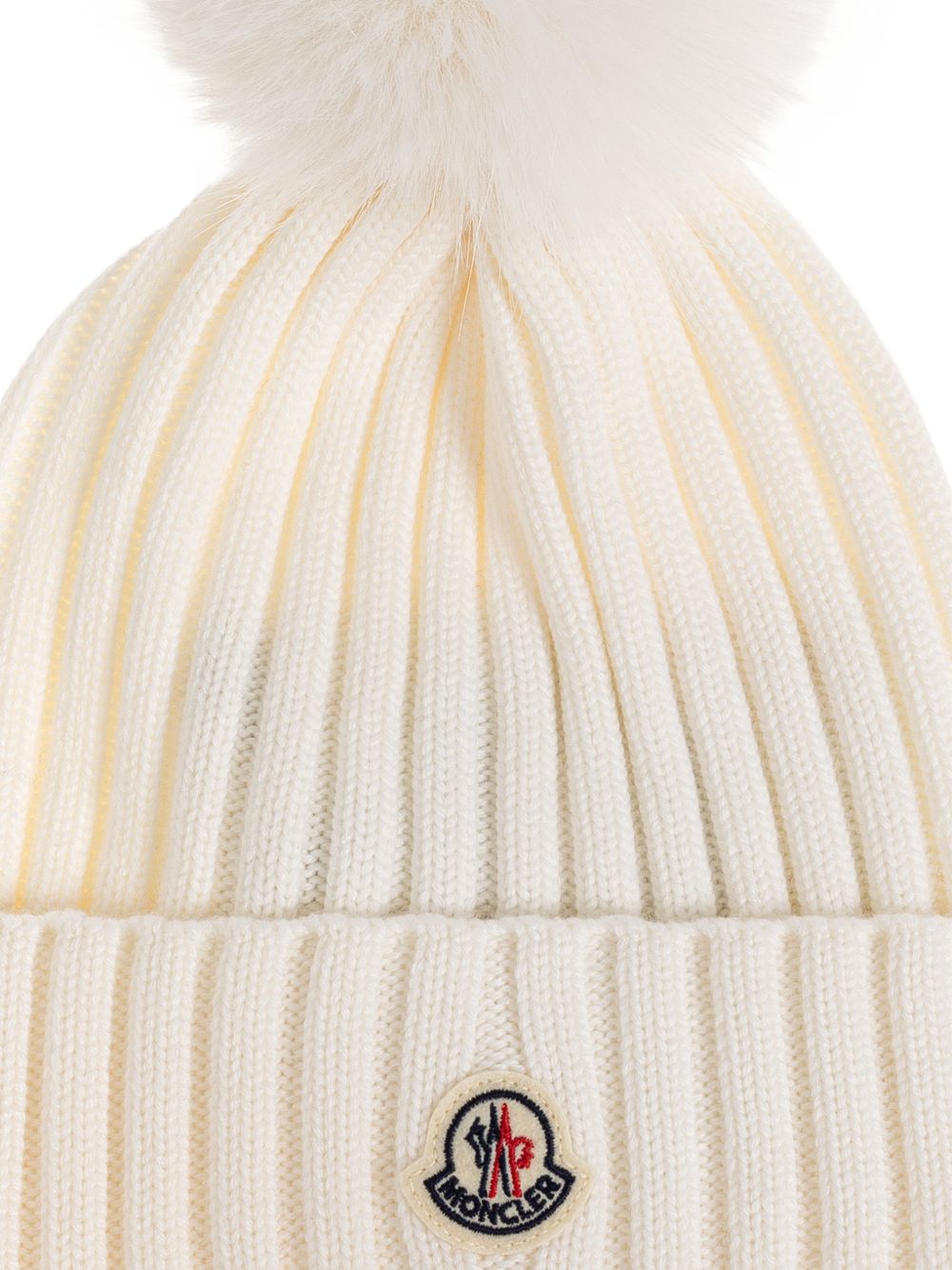 MONCLER Berretto con pon pon e logo