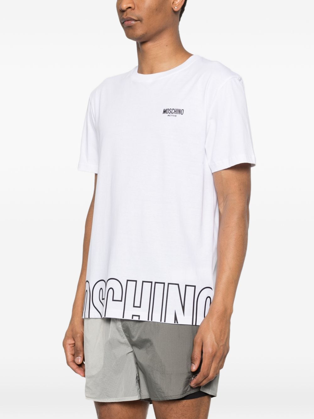 MOSCHINO UNDERWEAR T-shirt bianca con logo e design grafico