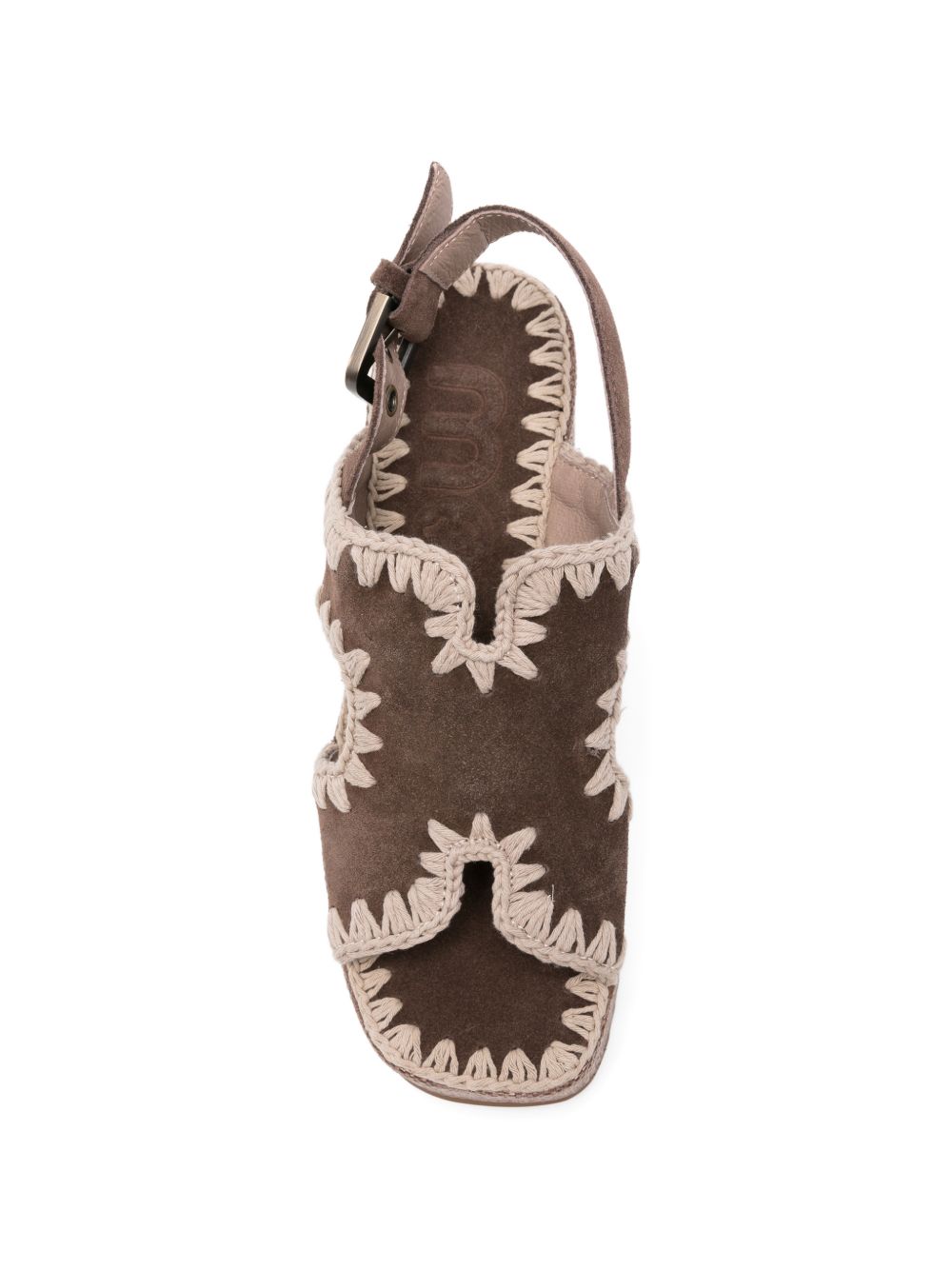 MOU Sabot mules in suede marrone con plateau