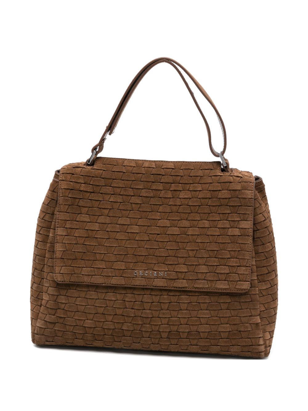 ORCIANI Borsa a spalla in suede Sveva Peach Woven Coa