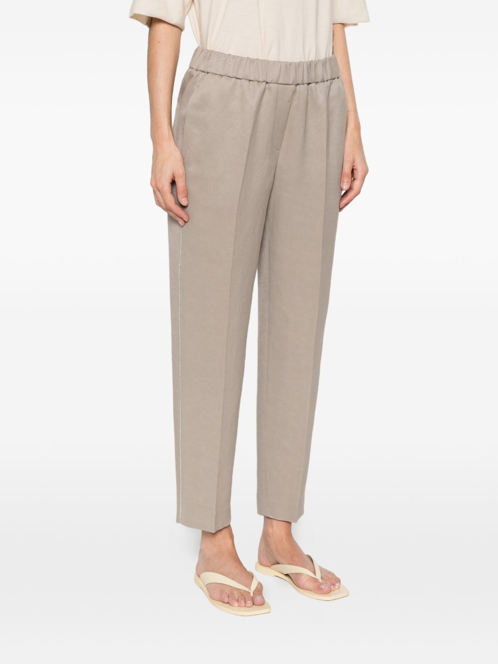 PESERICO Pantaloni marroni con elastico in vita