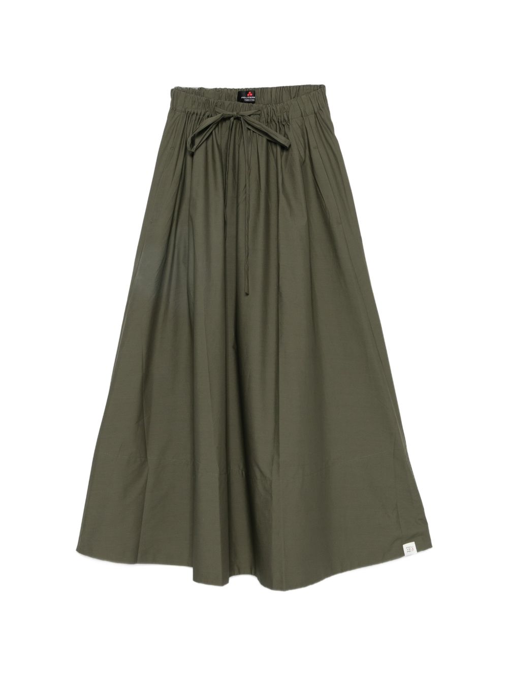 PEUTEREY Gonna midi Madeline in cotone verde scuro