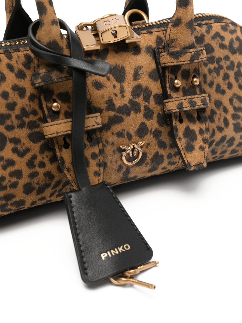 PINKO Borsa a mano Bowling Bag in pelle animalier