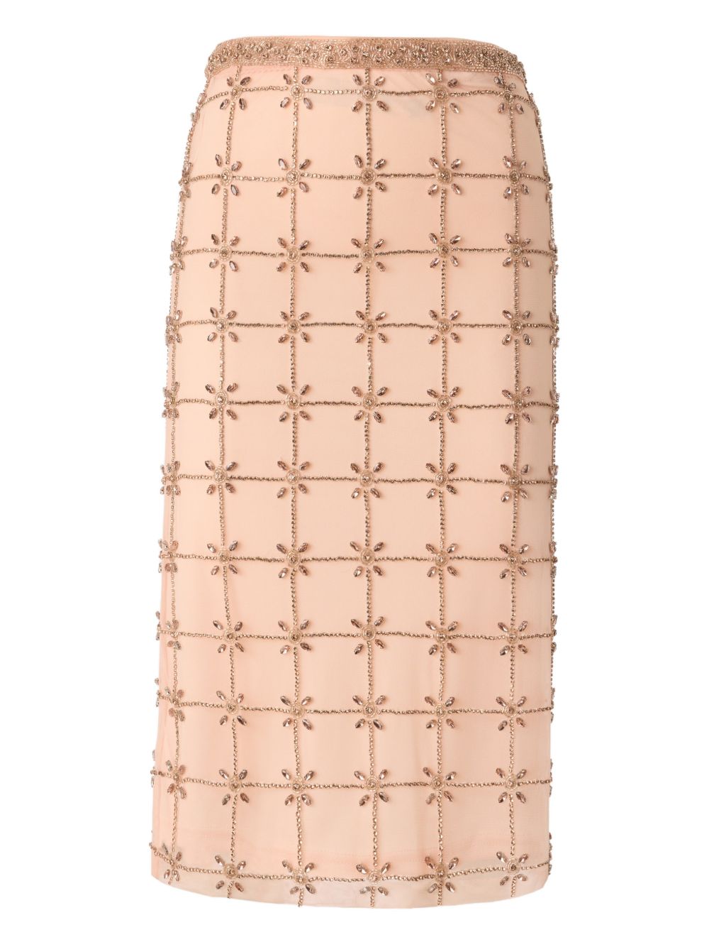 PINKO Gonna midi color pesca con strass