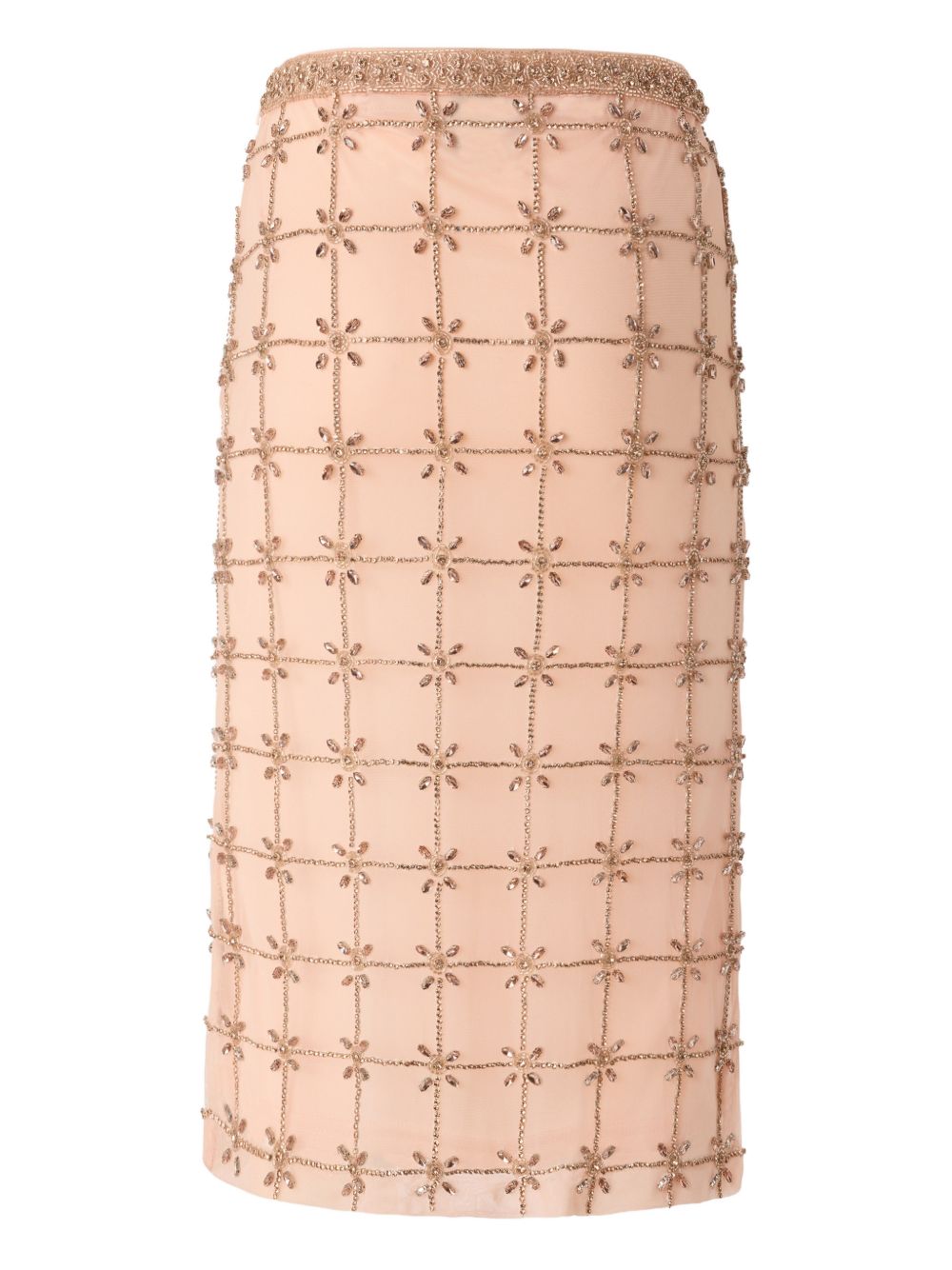 PINKO Gonna midi color pesca con strass