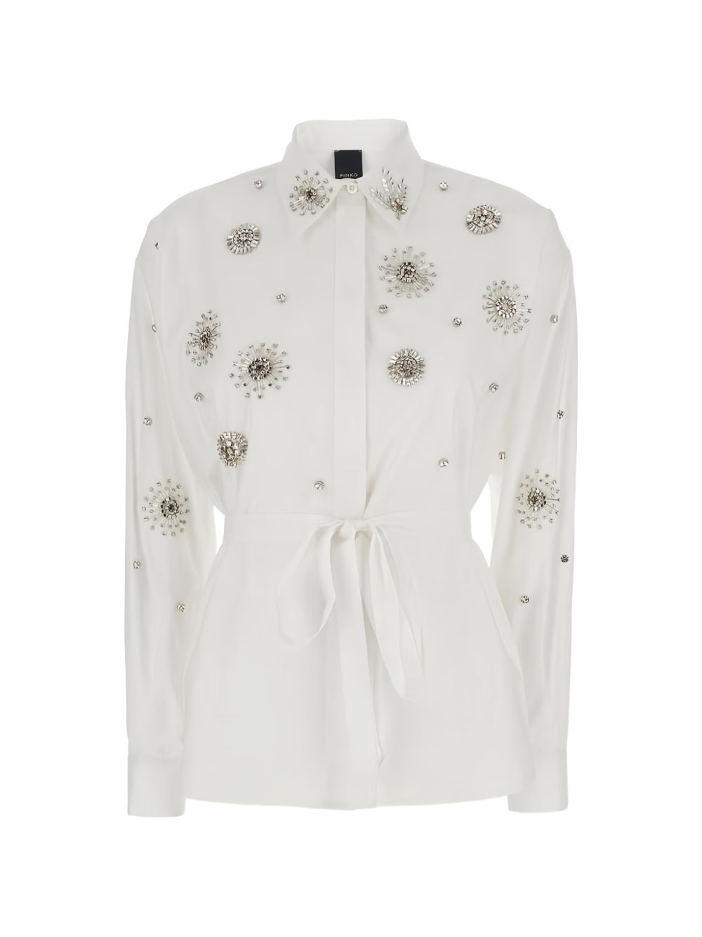 PINKO Camicia Carley in cotone bianco con colletto a punta