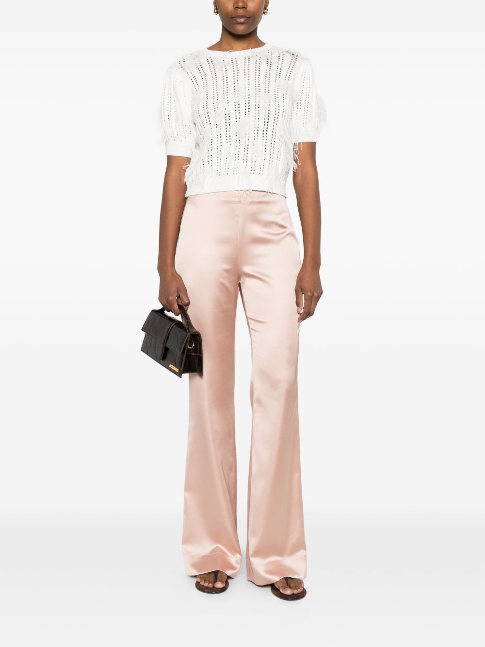 PINKO Pantaloni Pinolo rosa satinati