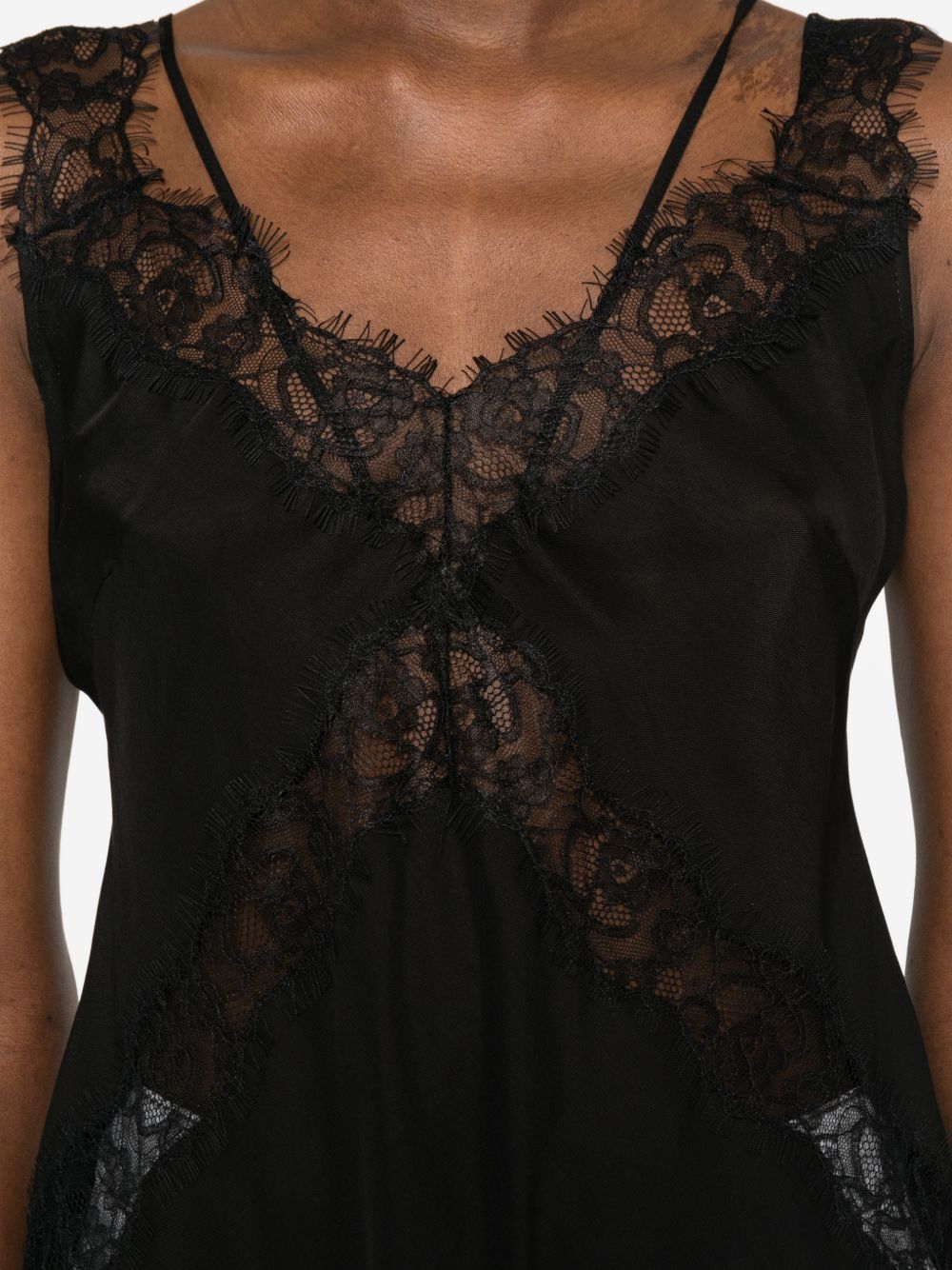 PINKO Top Lydia nero con pizzo