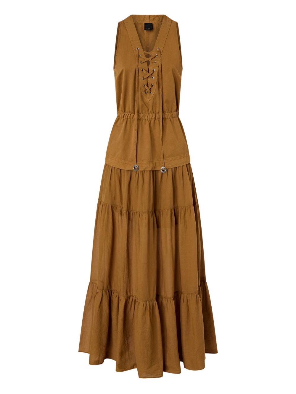 PINKO Abito lungo Casarsa in cotone color cognac