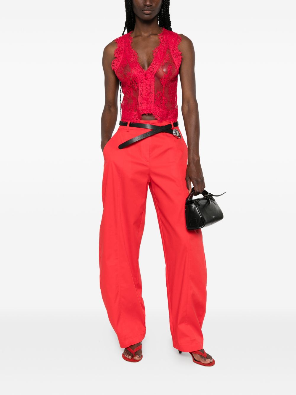 PINKO Pantaloni barrel rossi Bacca